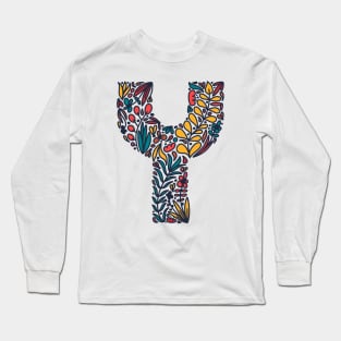 Tropical Letter Y Long Sleeve T-Shirt